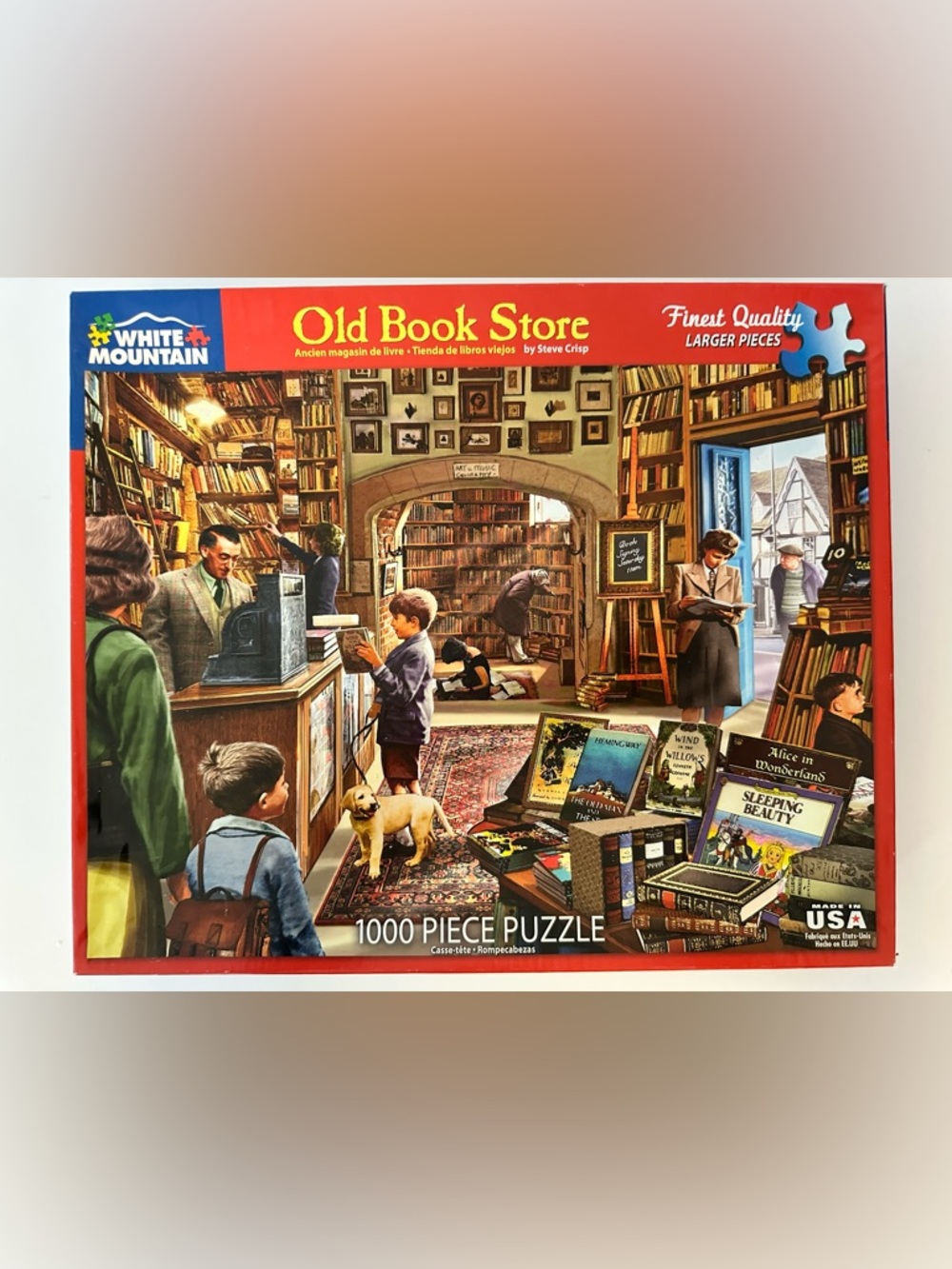 White Mountain Old Book Store Puzzle with Red Border